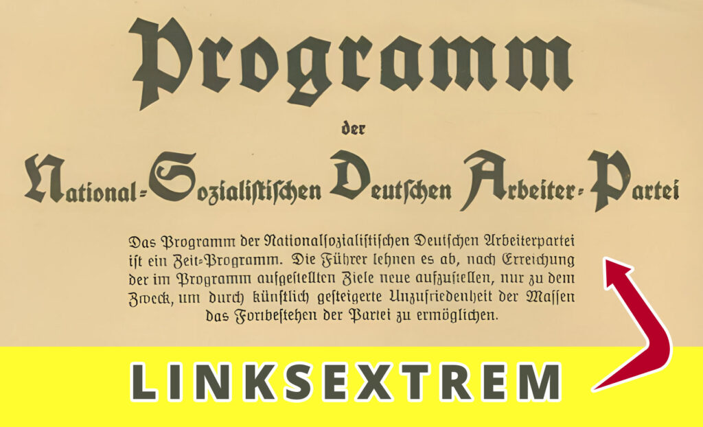 Das 25-Punkte-Parteiprogramm der NSDAP ist linksextrem Wahlprogramm der NSDAP - Linke Punkte